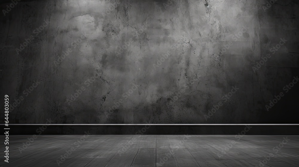 Dark black and gray abstract cement wall and interior textured studio room for product display. Wall background Dark black and gray abstract cement wall and interior textured studio room for product display. Wall background