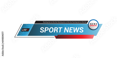 Lower third template for TV banners, bars for live news and sport channels, streaming and broadcasting. Collection of lower third for video editing isolated on white background. Vector	