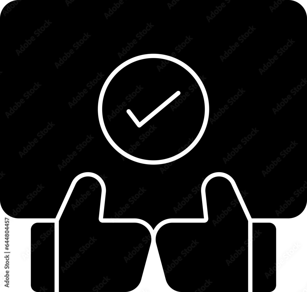 Approved Partnership Or Like Icon In B&W Color. Approved Partnership Or Like Icon In B&W Color.