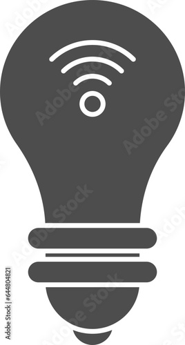 Smart Bulb Icon In Gray And White Color.
