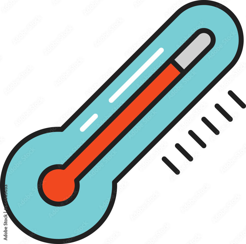 Isolated Thermometer Icon In Red And Blue Color. Isolated Thermometer Icon In Red And Blue Color.