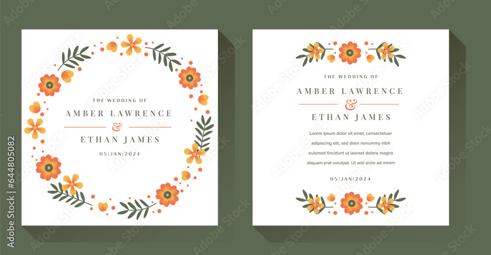 Floral Botanical Wedding Invitation Design