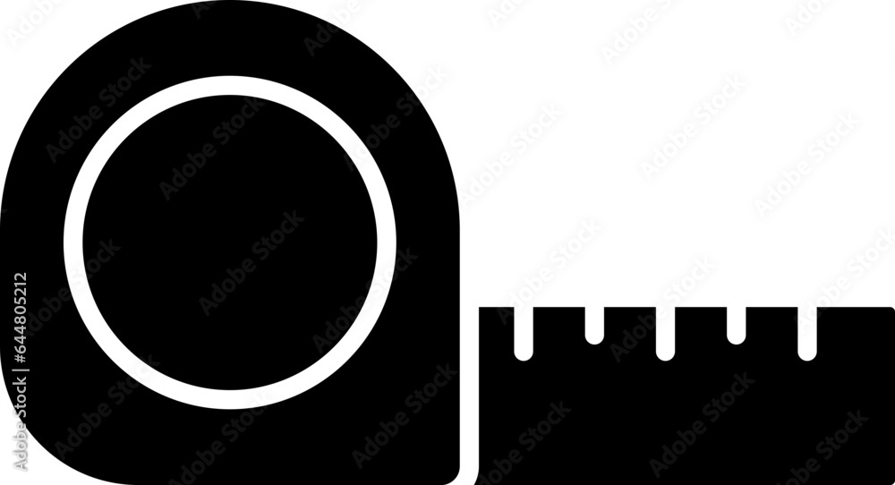Measure Tape Icon In Bl&W Color. Measure Tape Icon In Bl&W Color.
