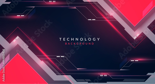Futuristic Technology Background In Cyberpunk Style