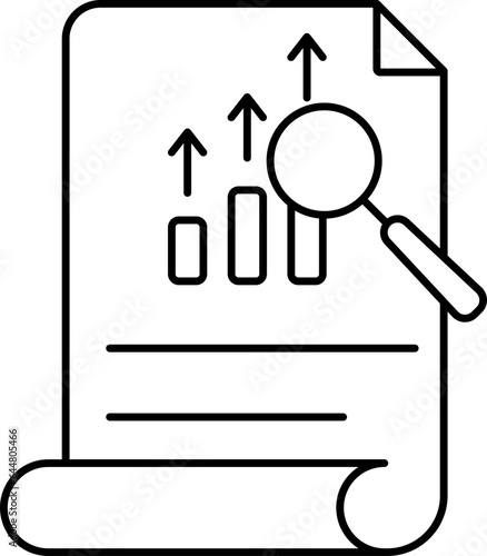 Search Infographic Paper Icon In Line Art. photo