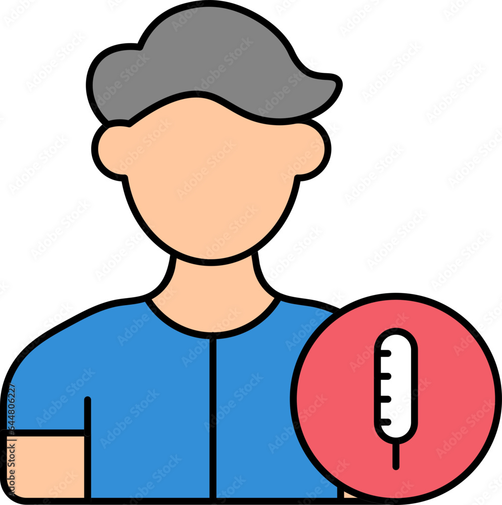 Vector Illustration of Fever or Body Temperature High. Vector Illustration of Fever or Body Temperature High.
