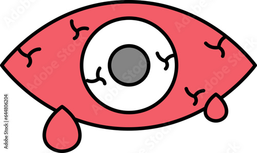 Illustration of Conjunctivitis Icon in Red Color.