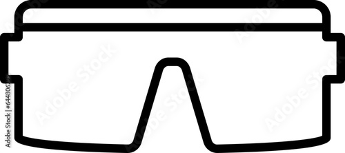 Isolated Safety Glasses Icon in Thin Line Art.