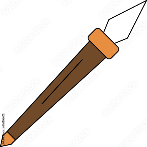 Javelin Icon In Brown And White Color.