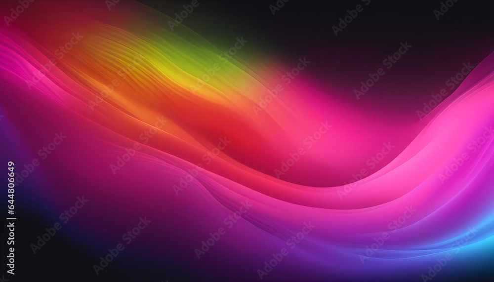 Naklejka premium Colorful streamlined wave neon art background Generative AI