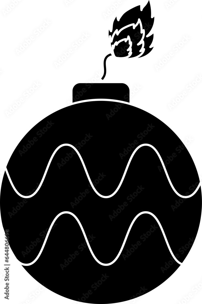 Illustration Of Bomb Icon In B&W Color. Illustration Of Bomb Icon In B&W Color.