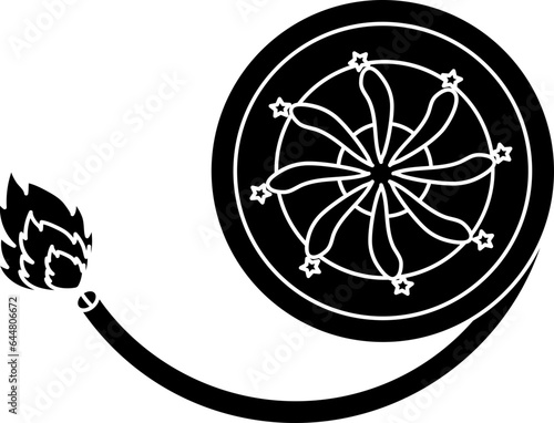 Ground Chakkar Firecracker Icon In Glyph Style.