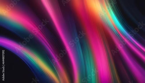 Colorful streamlined wave neon art background Generative AI