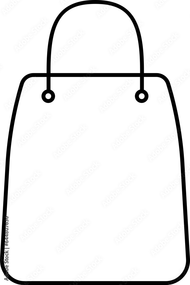 Shopping Bag Flat Icon In Black Line Art. Shopping Bag Flat Icon In Black Line Art.
