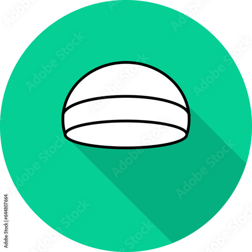 Muslim Cap Icon On Green Background.
