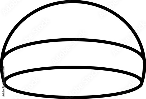 Muslim Cap Icon In Black Outline.