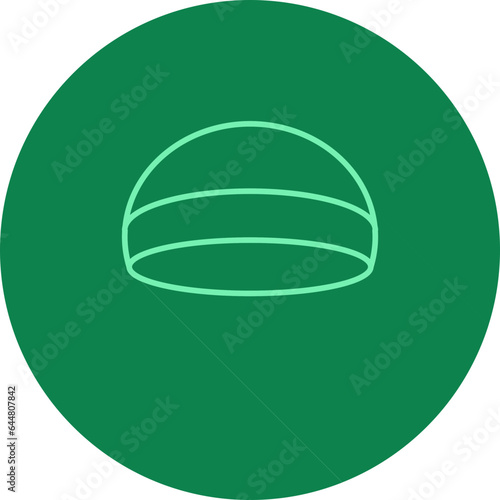 Muslim Cap Icon On Green Background.