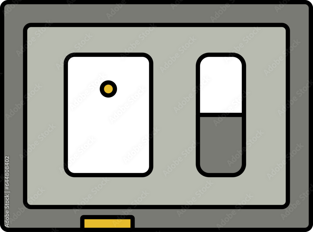 Outlet Switch Icon In Gray And White Color. Outlet Switch Icon In Gray And White Color.