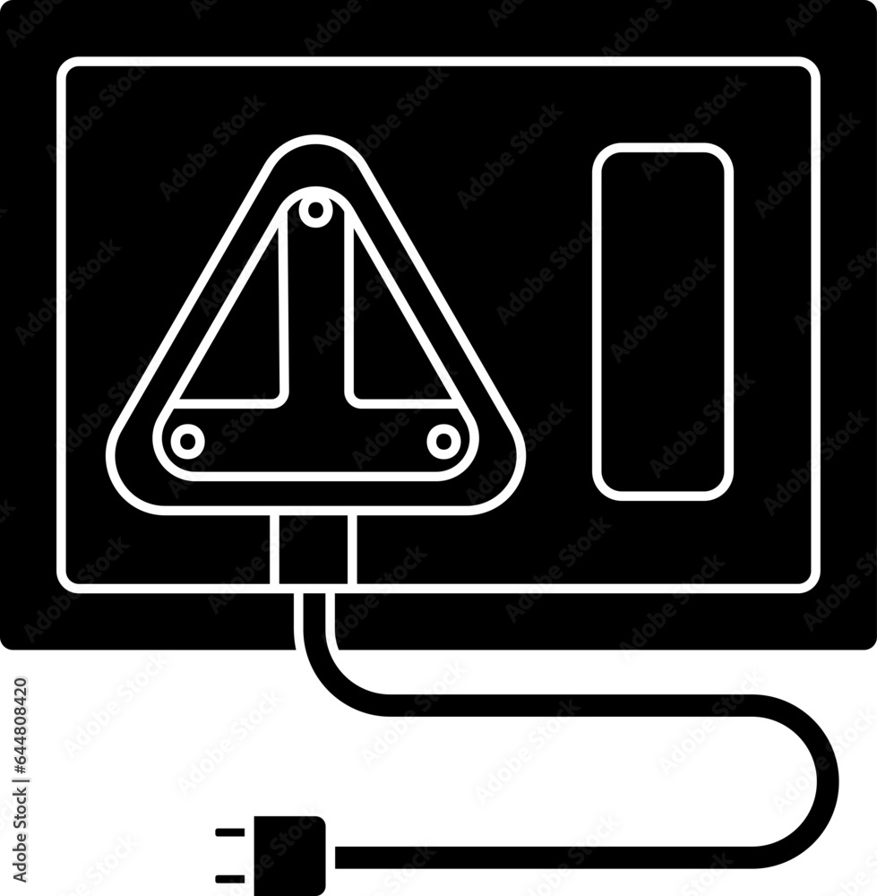 Plug And Switch Board Icon In B&W Color. Plug And Switch Board Icon In B&W Color.