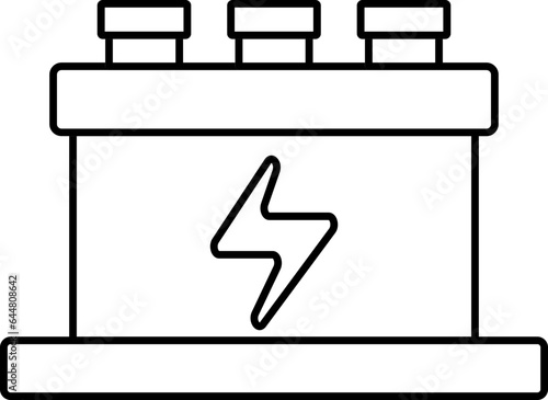 Inverter Battery Icon In Black Line Art.