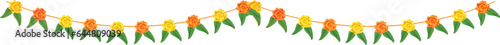 Toran (Flower Garland) Element In Green And Yellow Color.