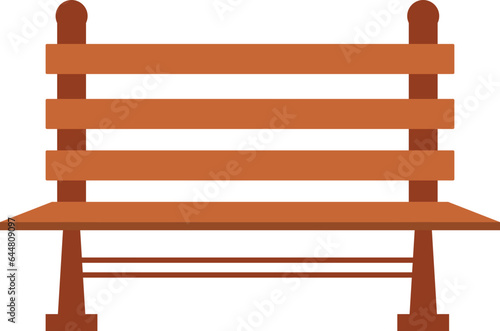 Flat Style Bench Element In Brown Color.