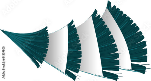 Teal Xmas Tree Element On White Background.
