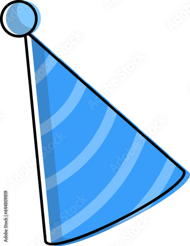 Blue Party Hat Element In Flat Style.