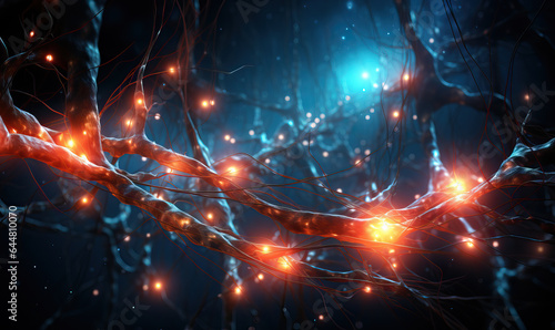 Abstract background, neural circuits, neuron cells concept.