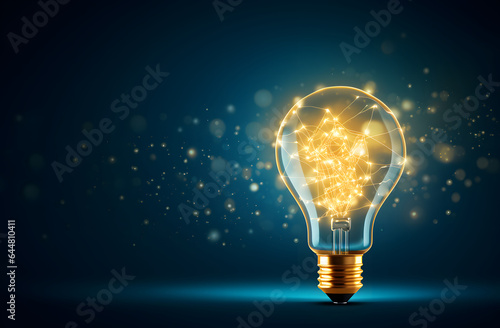 Light bulb with rays shine. Energy and idea concept.