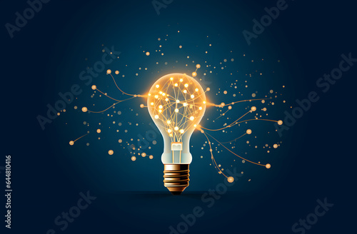 Light bulb with rays shine. Energy and idea concept.