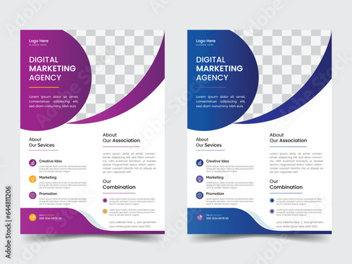 Business Flyer Corporate Flyer Template, marketing, business proposal, promotion, advertise, publication, cover page.  creative corporate trendy geometric shape template print design .