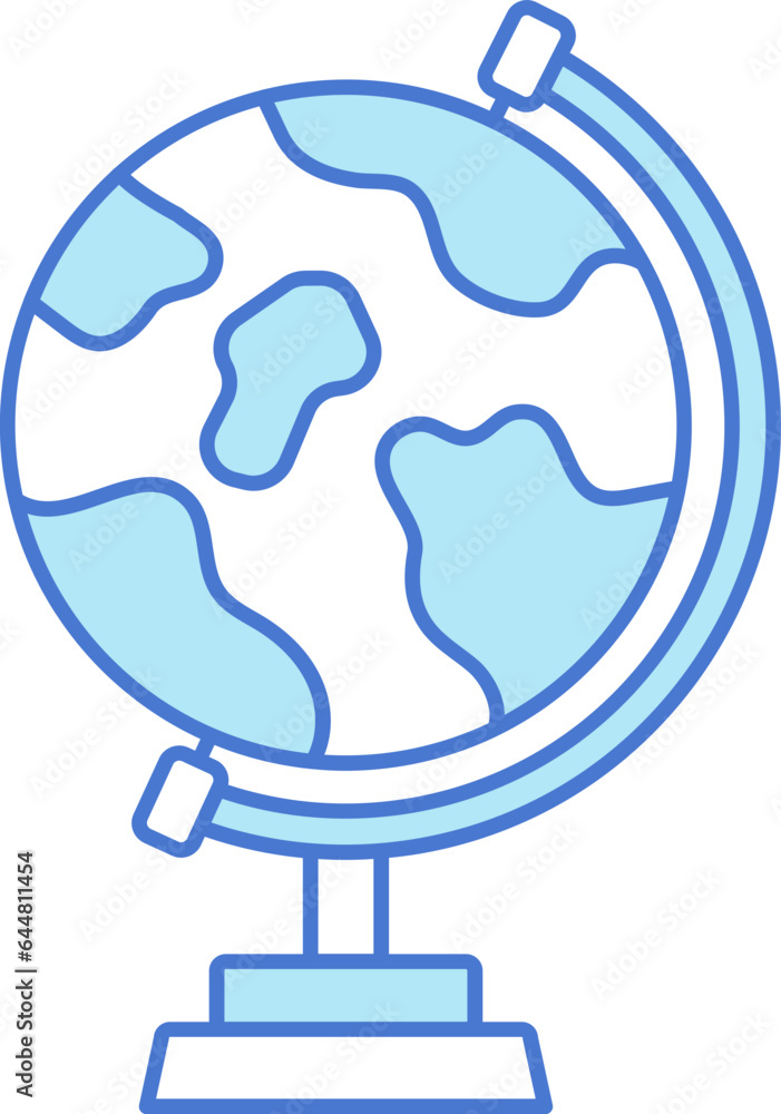 Blue And White Globe Stand Icon Or Symbol. Blue And White Globe Stand Icon Or Symbol.