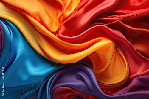 colorful silk background - generative ai