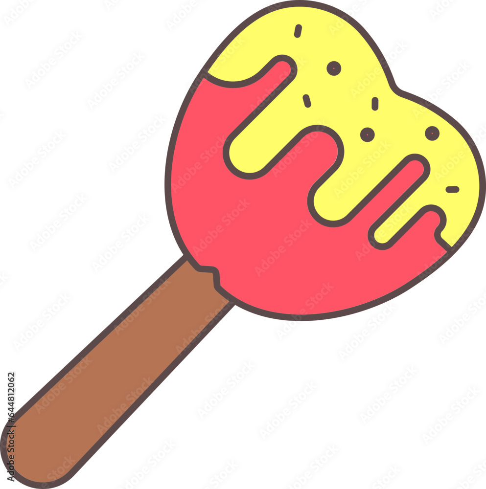 Colorful Caramelized Apple Icon. Colorful Caramelized Apple Icon.