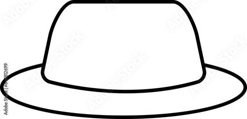 Isolated Fedora Hat Icon in Line Art.
