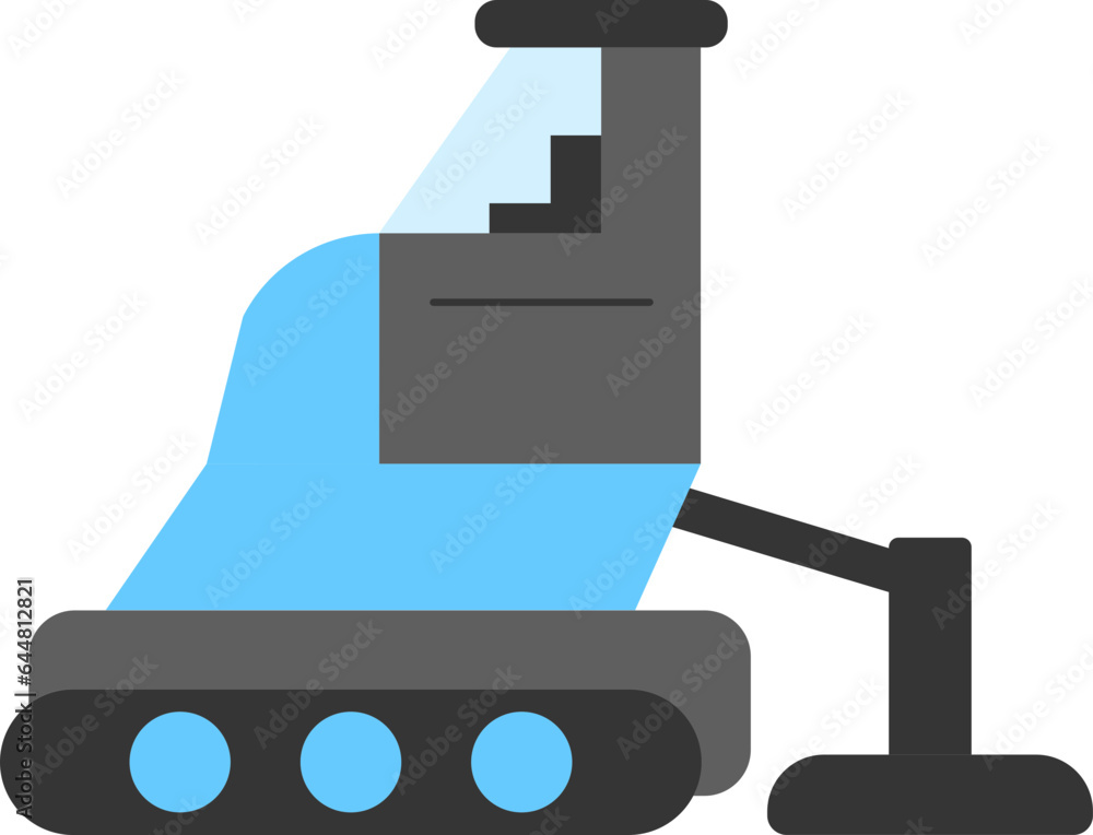 Obraz premium Asphalt Paver Icon In Blue And Gray Color.