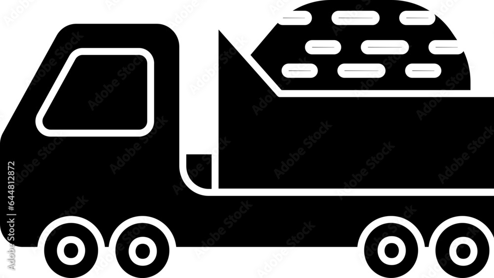Illustration Of Dump Truck Icon In B&W Color. Illustration Of Dump Truck Icon In B&W Color.