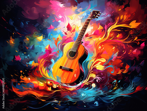 Musical background, Bright color. Generative Ai