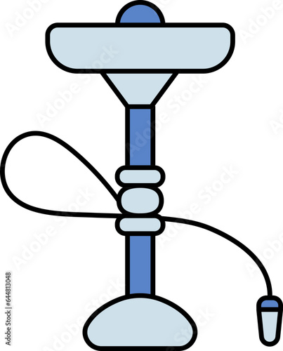 Isolated Hookah Icon In Blue And Black Color.