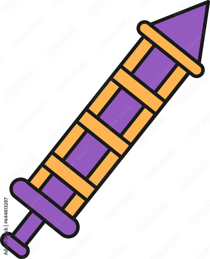 Violet And Yellow Water Gun (Pichkari) Icon Or Symbol. Violet And Yellow Water Gun (Pichkari) Icon Or Symbol.