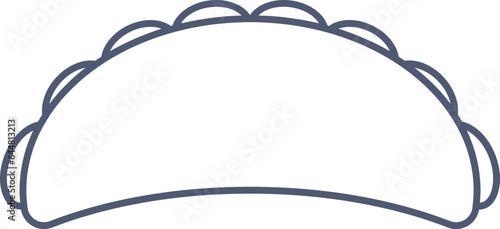Indian Sweet (Gujia) Icon In Stroke Style.