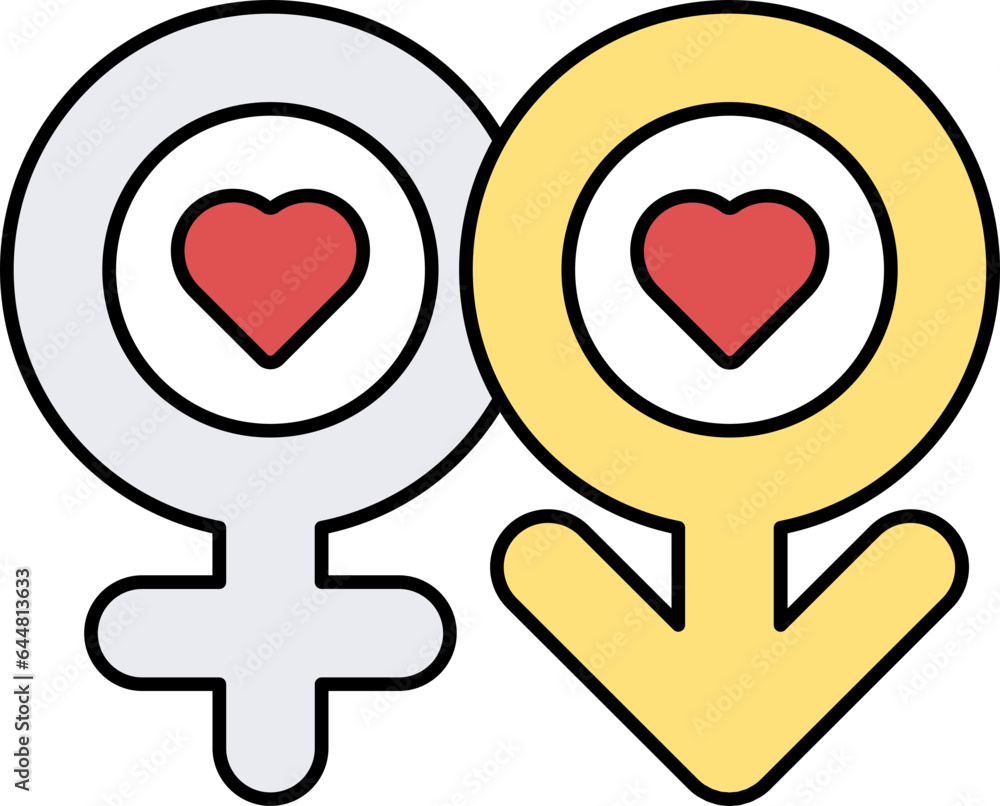 Love Couple Gender Colorful Icon. Love Couple Gender Colorful Icon.