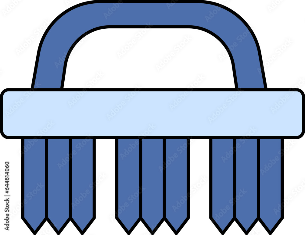 Illustration Of Clothing Brush Icon In Blue Color.