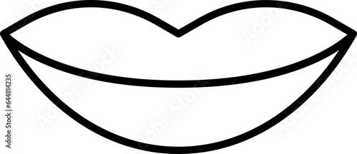 Line Art Lips Flat Icon Or Symbol.