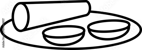 Dosa Sambar With Sauce Icon In Flat Style.