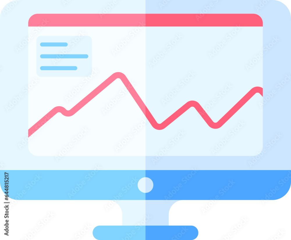 Graphic Computer Icon In Blue And Pink Color. Graphic Computer Icon In Blue And Pink Color.