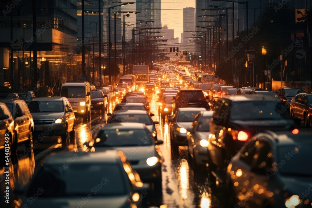 Fototapeta premium Traffic jam in the city.