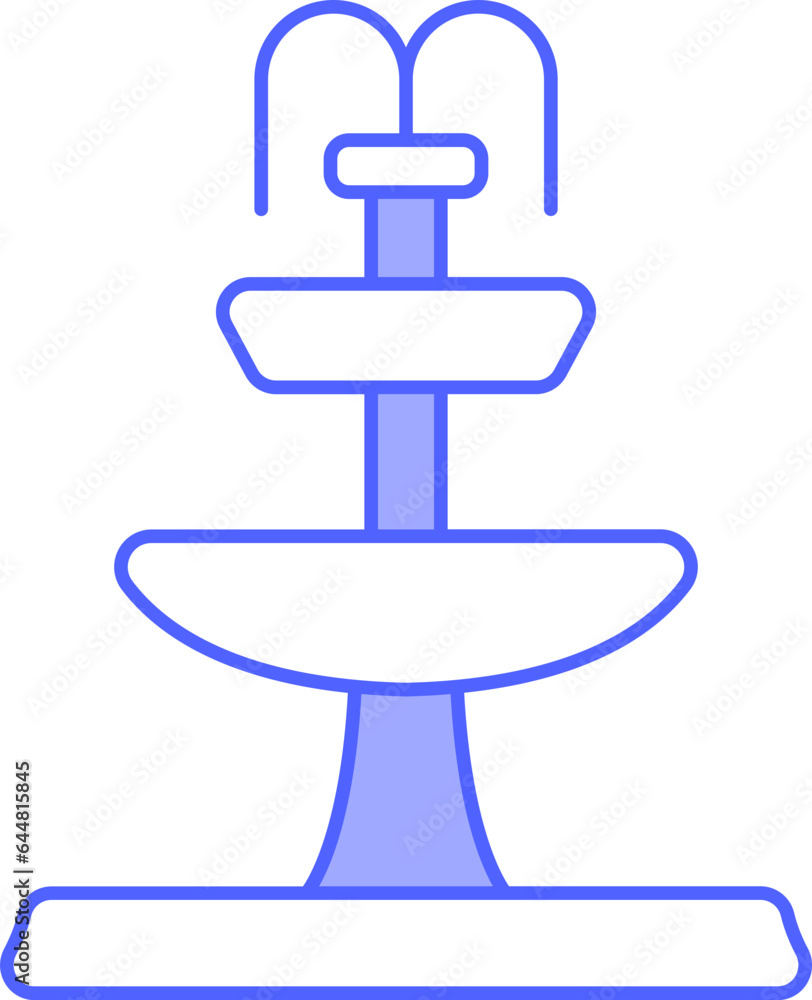 Two Tier Fountain Blue And White Icon. Two Tier Fountain Blue And White Icon.