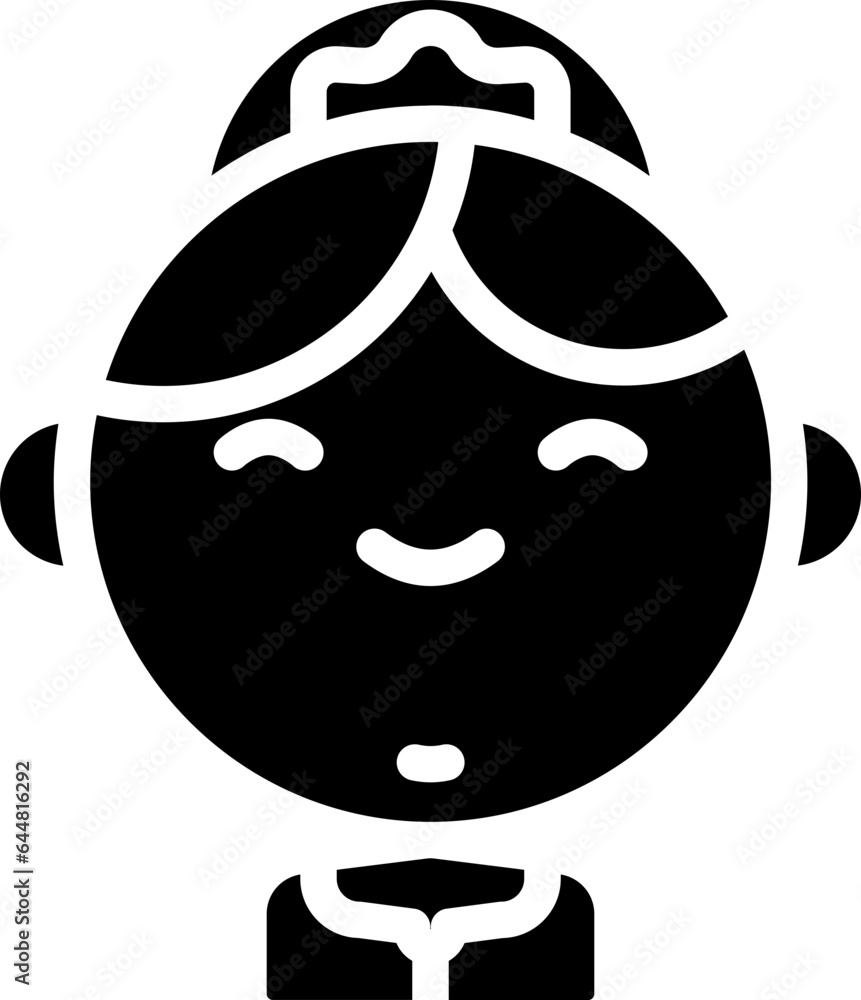 Princess Icon In Glyph Style. Princess Icon In Glyph Style.